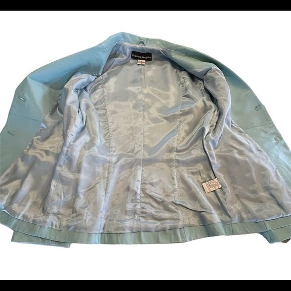 Leather Blazer in Robin’s Egg Blue - Picture 3 of 5